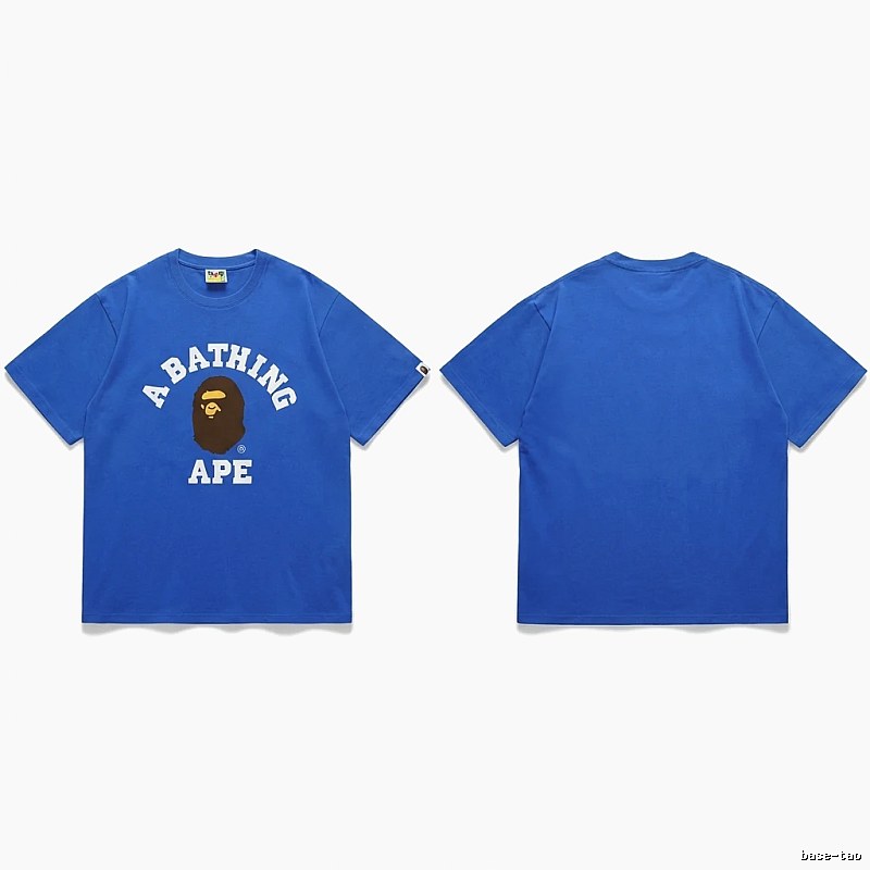 Bape Ape Head Simple Style Blue T-shirt
