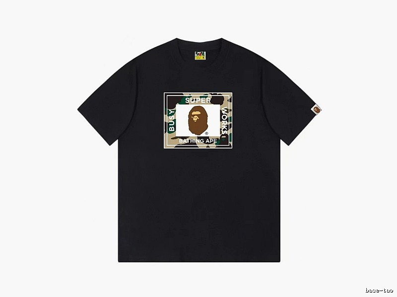 Bape camouflage style black T-shirt