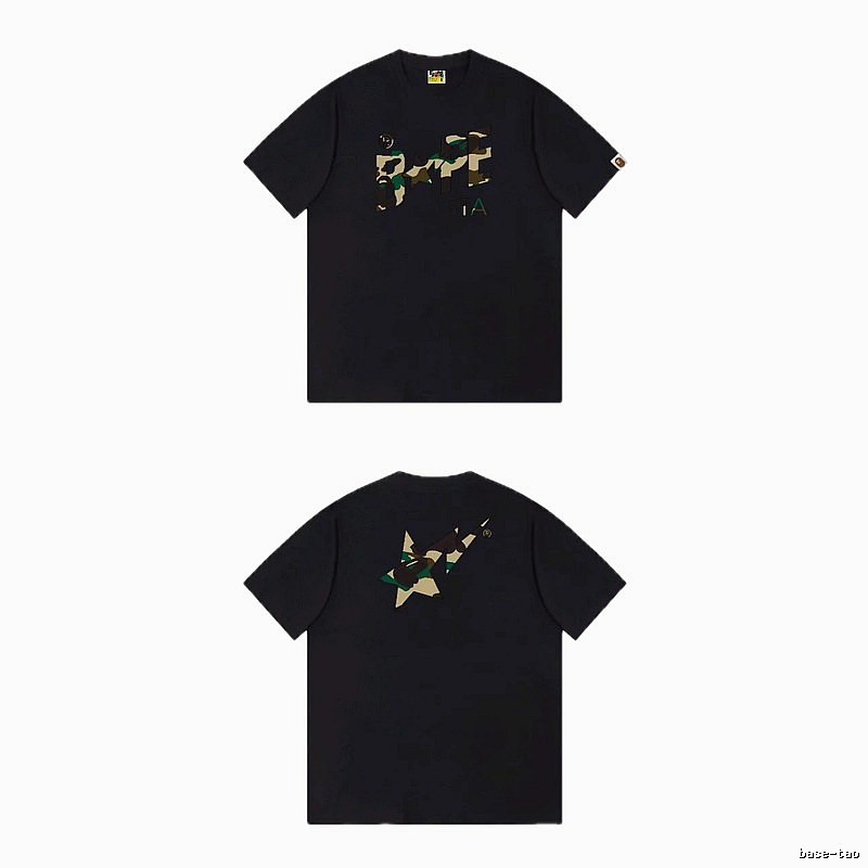 Bape camouflage style black T-shirt