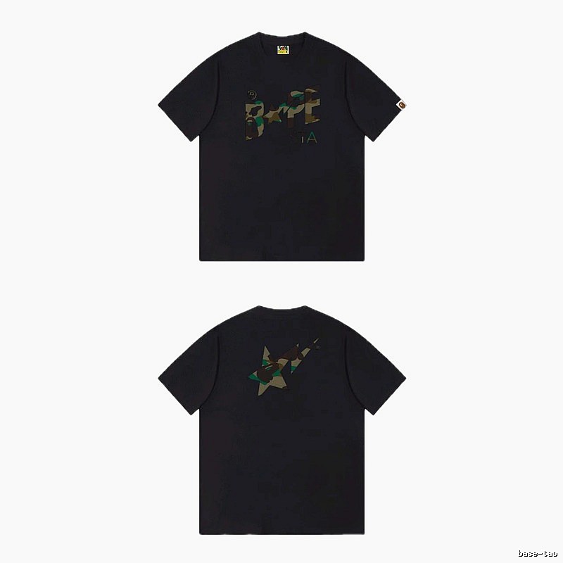 Bape camouflage style black T-shirt