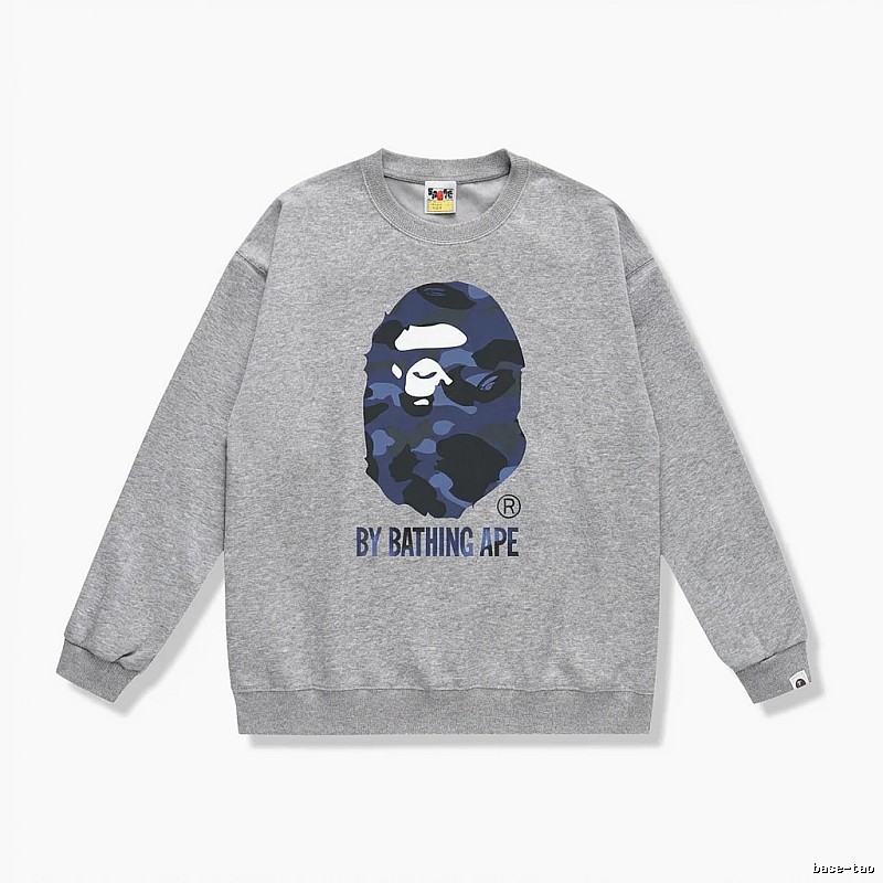 Bape camouflage-style gray sweatshirt