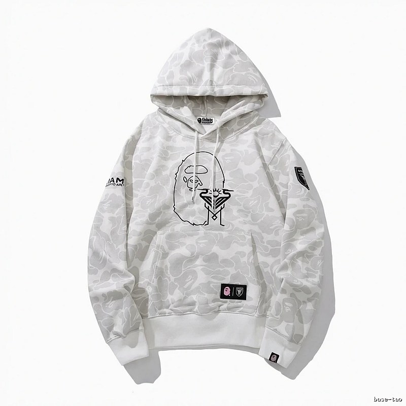 Bape camouflage style white hoodie
