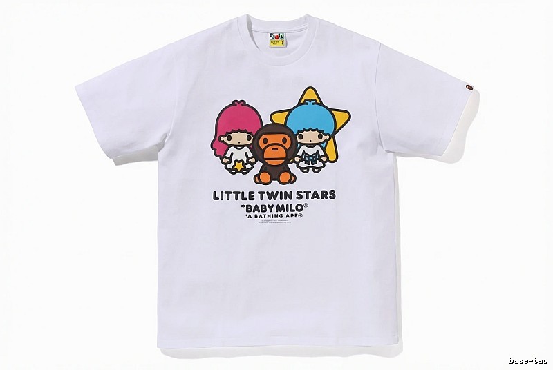 Bape cartoon and childlike white T-shirt