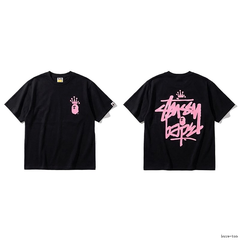Bape Crown Graffiti Style Black T-shirt