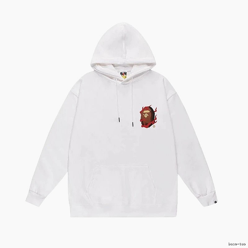 Bape Flame Ape Head White Sweatshirt