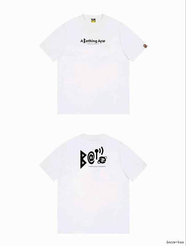 Bape letter print simple white T-shirt