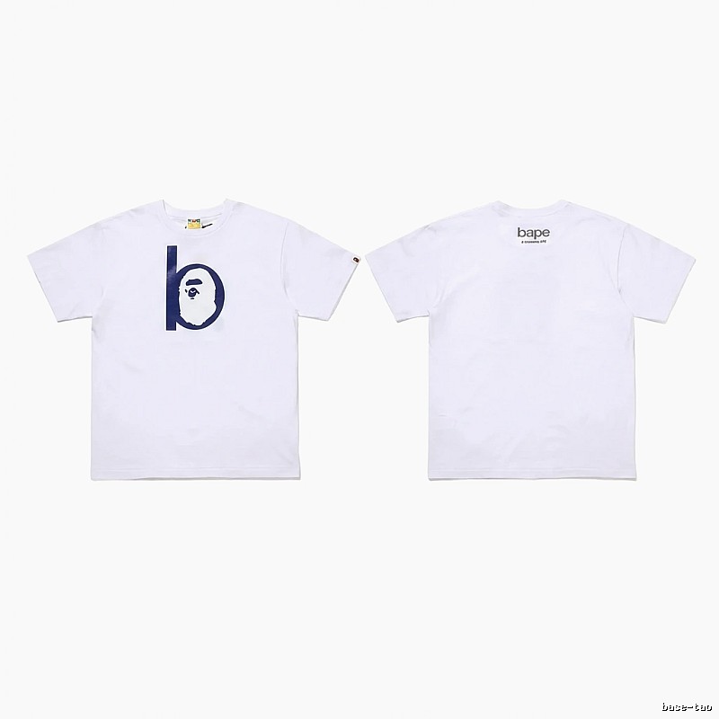 Bape letter trendy white T-shirt