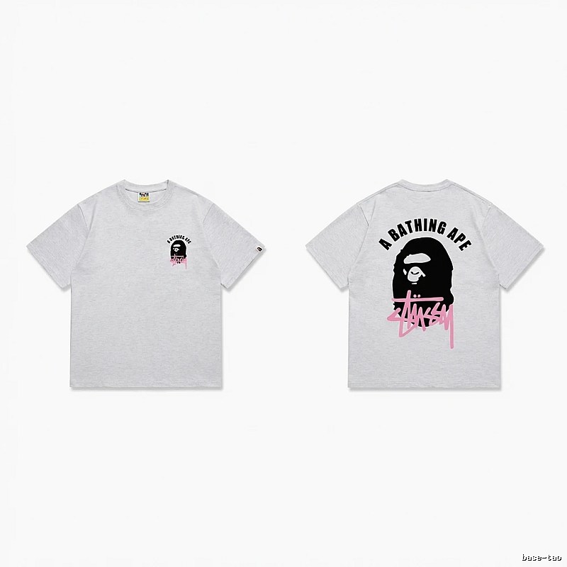 Bape Pink Trendy and Cool Short-sleeve Shirt
