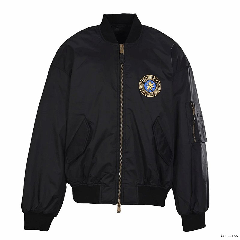 Black C.P. Badge Bomber Jacket for travel