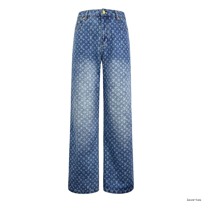 Blue Monogram Knit Pants by CELINE
