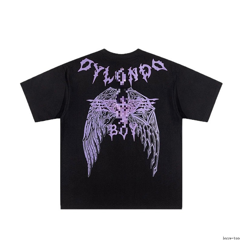 BOY Gothic Wing Print Black Short-sleeve T-shirt