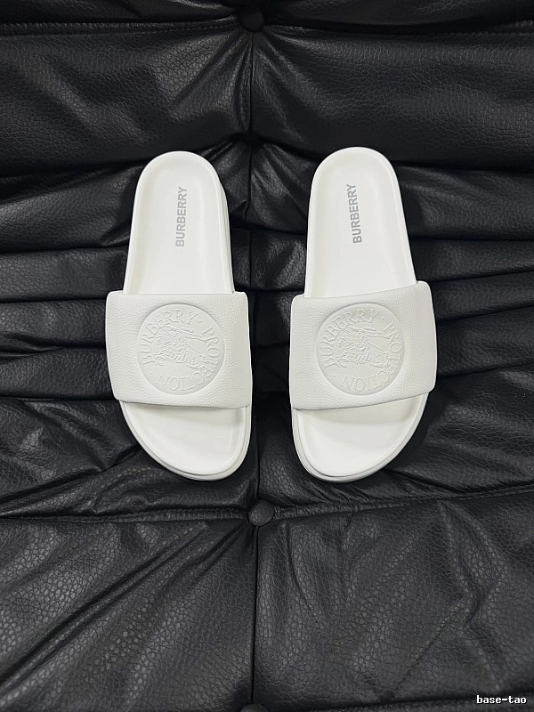 Burberry Embossed Warhorse Minimalist Style White Slides