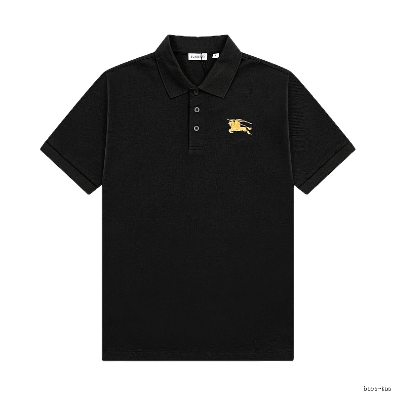Burberry Knight Logo Simple Black Polo Shirt