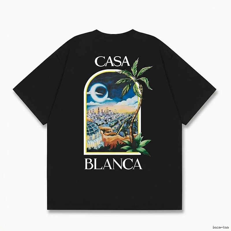 Casablanca Print Trendy Black T-shirt