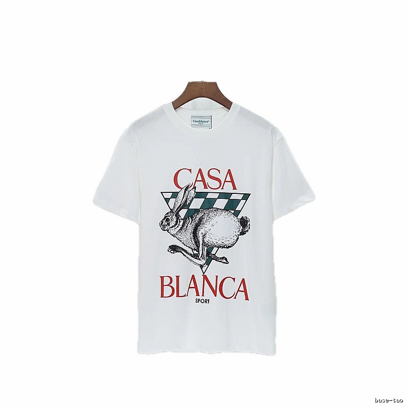 Casablanca Rabbit Element Fashion White T-shirt