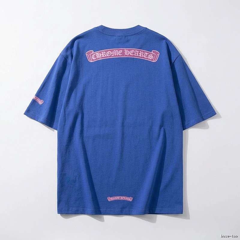 Chrome Hearts Blue Trendy and Cool Short-sleeve Shirt