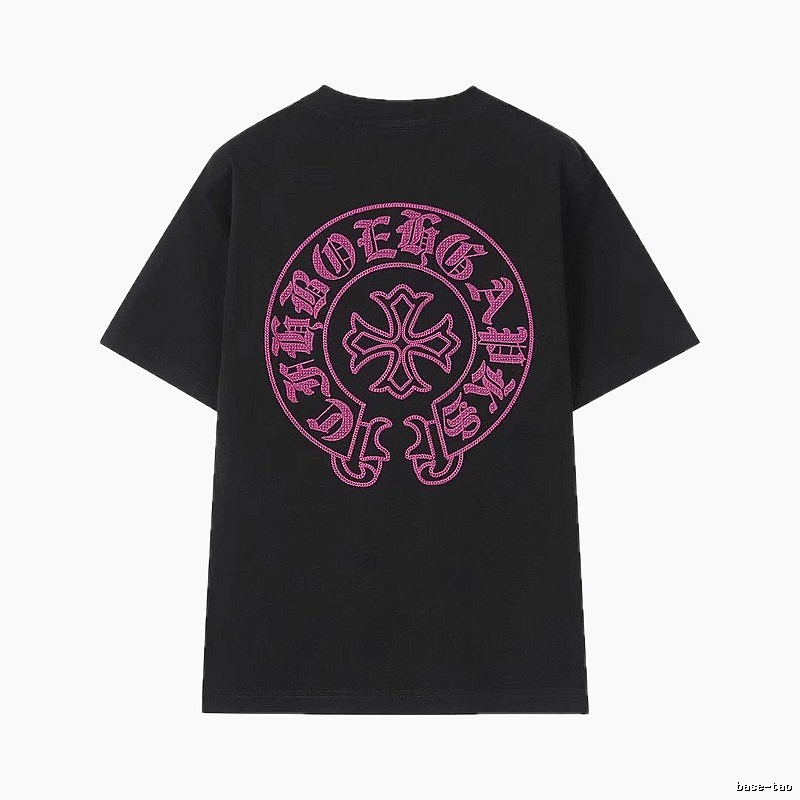 Chrome Hearts Cross-embroidered Cool & Trendy Black Short-sleeve T-shirt