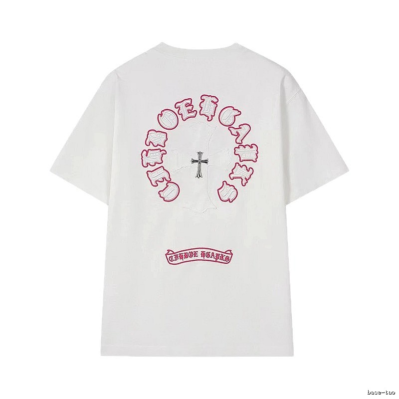 Chrome Hearts Cross Embroidered Street Style White T-Shirt