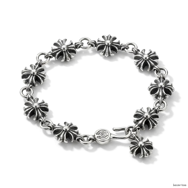 Chrome Hearts Cross Flower Silver Bracelet