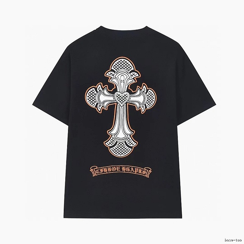 Chrome Hearts Cross Gothic Style Black Short-sleeve T-shirt