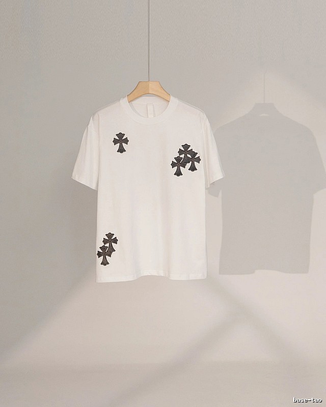Chrome Hearts Cross Patch Street Style White T-Shirt
