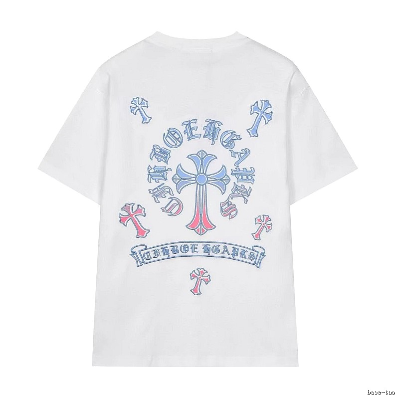 Chrome Hearts Cross Print Trendy Street Style White Short-sleeve T-shirt