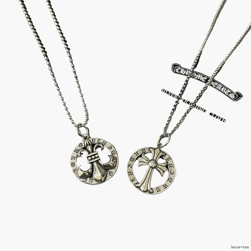 Chrome Hearts Cross Retro Style Silver Necklace