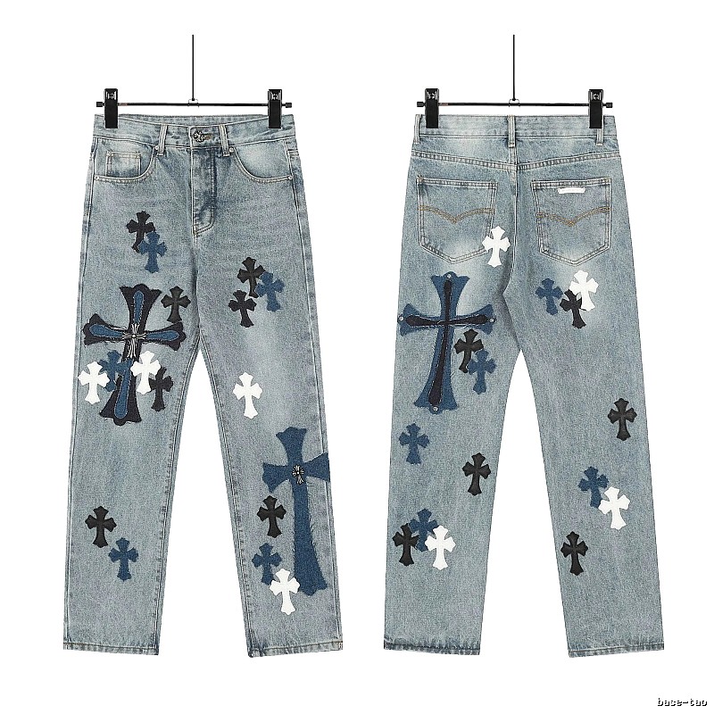 Chrome Hearts Lightweight Graphic jeans Light Denim Jeans for Trend Styling