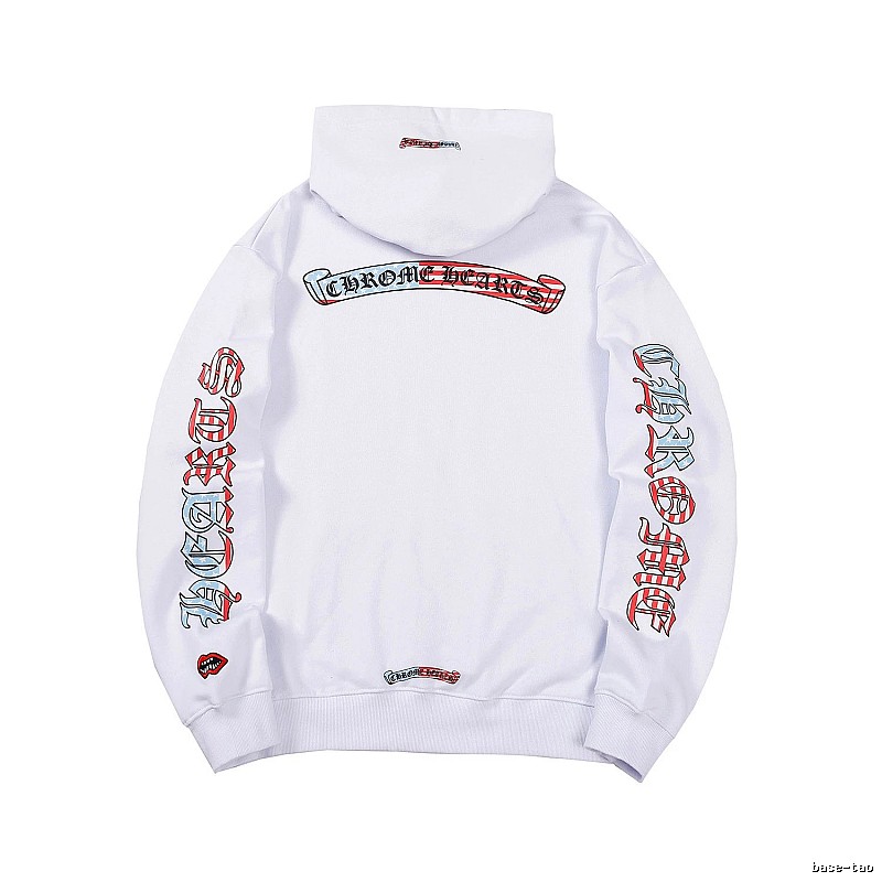 Chrome Hearts Premium Style Cross graphic hoodie Black Blue Cross for Resort Outfits