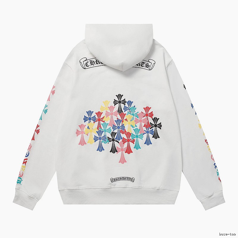 Chrome Hearts Relaxed Cross graphic hoodie Black Blue Cross with Versatile Design