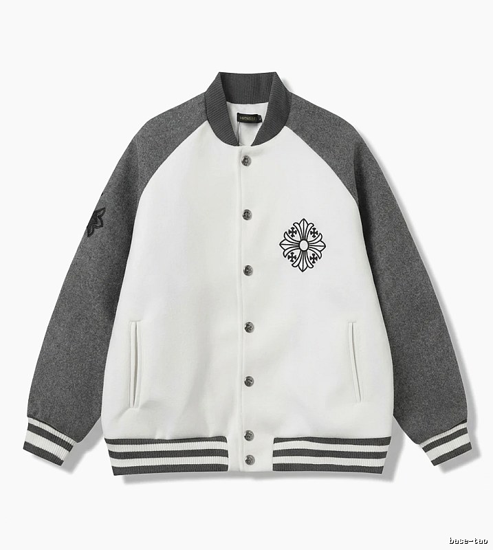 Chrome Hearts Retro Grey and White Collar Jacket
