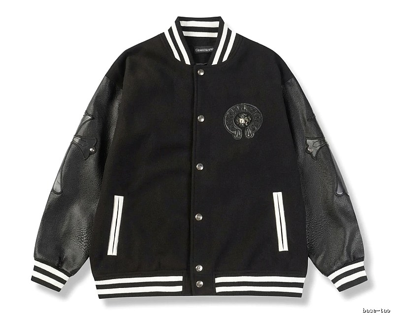 Chrome Hearts retro-style black baseball uniform.