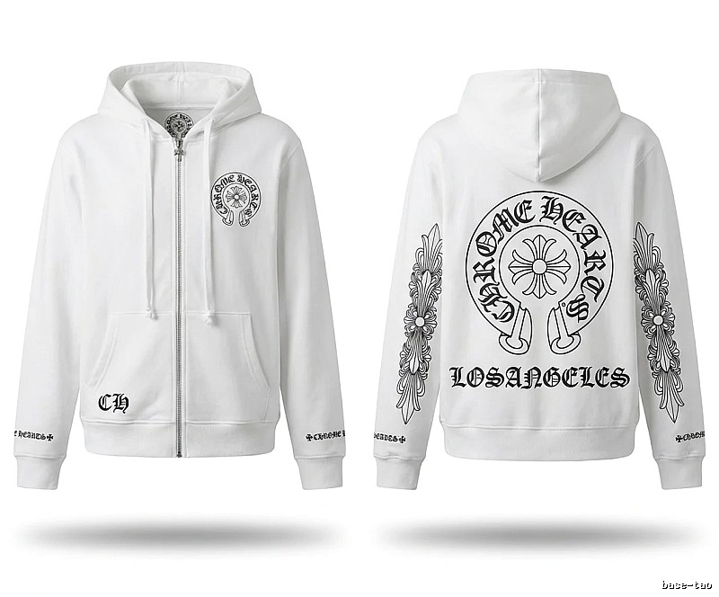 Chrome Hearts Retro Style White Hoodie