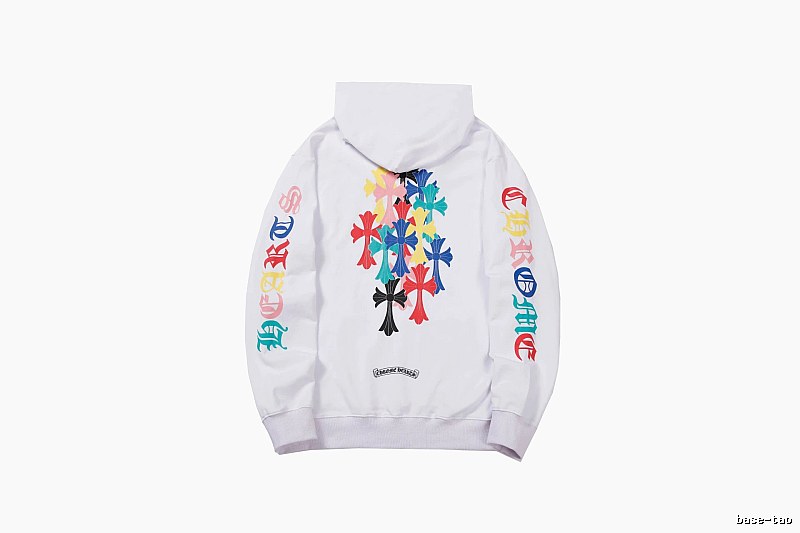 Chrome Hearts Streetwear Cross graphic hoodie Black Blue Cross with Logo Accent