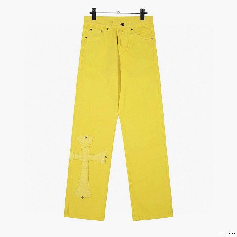 Chrome Hearts Streetwear Graphic jeans Light Denim Jeans with Logo Accent