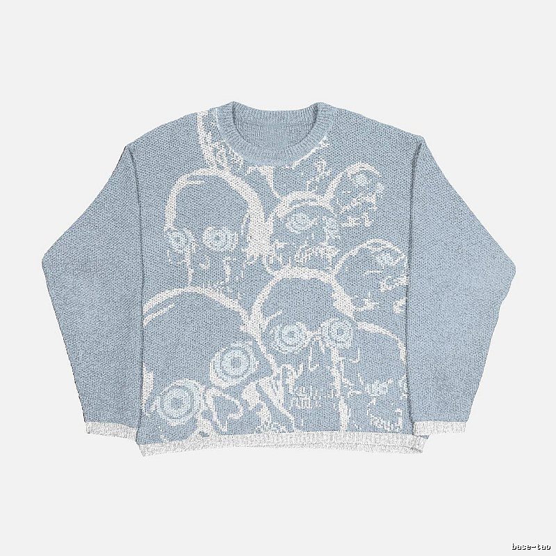 Classic Anime graphic sweater Black Knit Top with Travel-Friendly Style