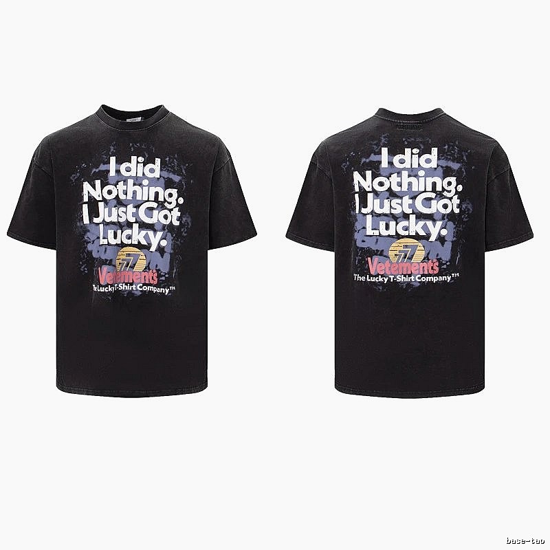 Classic Statement graphic T-shirt Black Colorful Lucky for Daily Styling