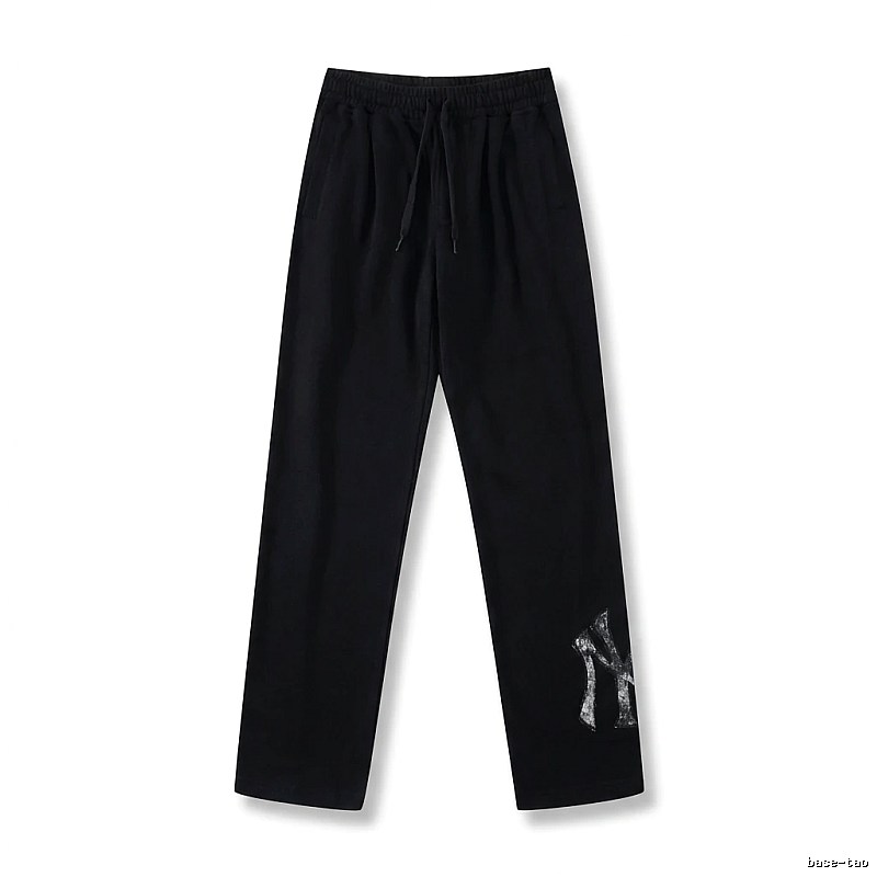 Classic trendy brand black trousers of MLB