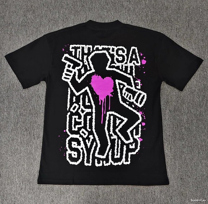 CLOT Heart Graffiti Street Style Black Short-sleeve T-shirt
