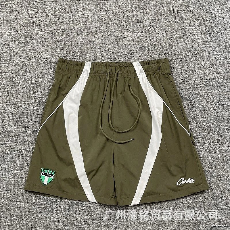 Corteiz Badge Street Style Military Green Casual Sports Shorts