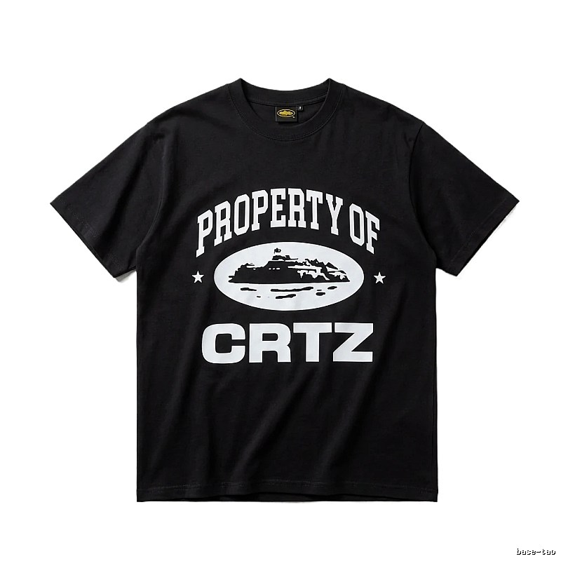 Corteiz black and white minimalist style T-shirt