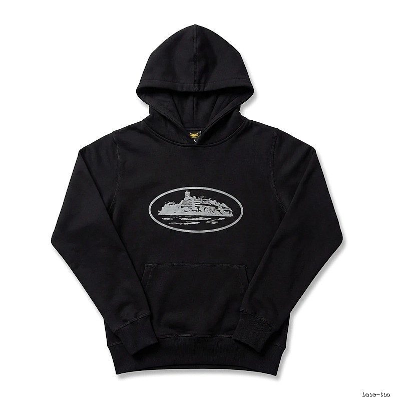 Corteiz Island Logo Minimalist Style Black Sweatshirt