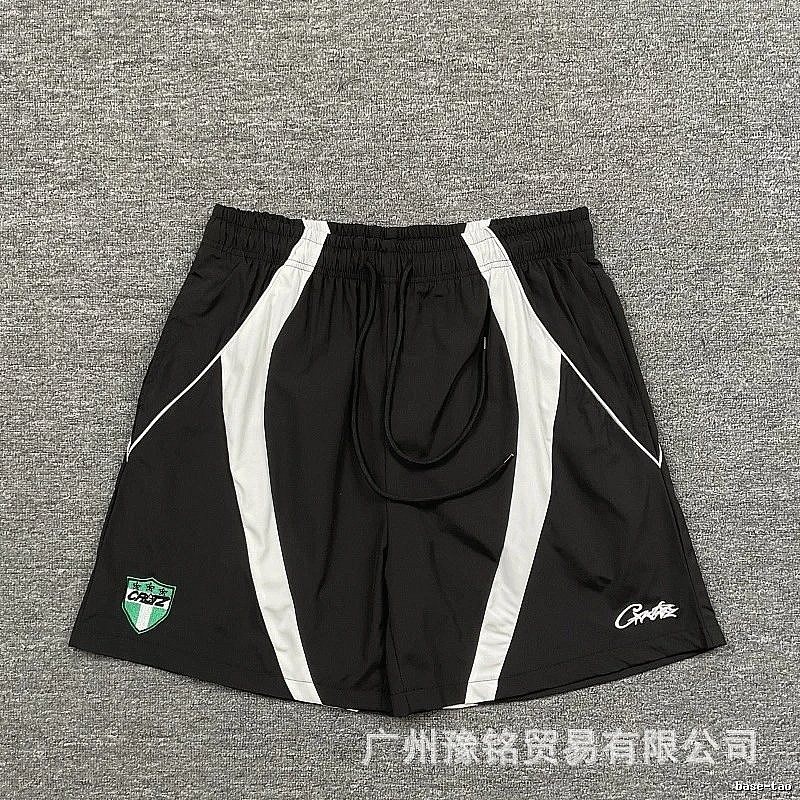 Corteiz Shield Logo Street Style Black and White Shorts