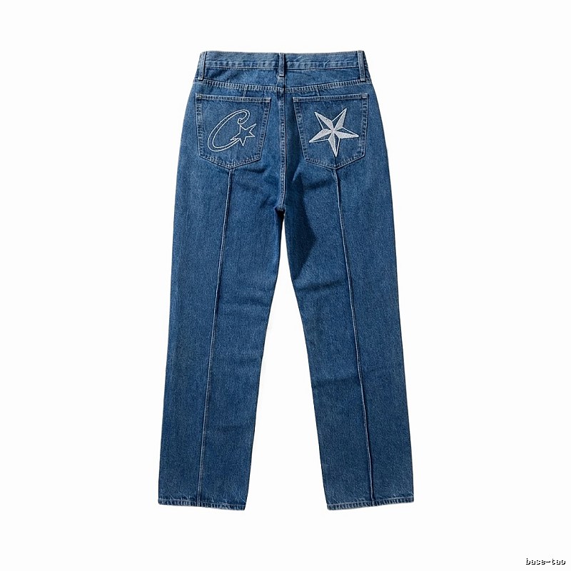 Corteiz Star Embroidery Denim Blue Jeans