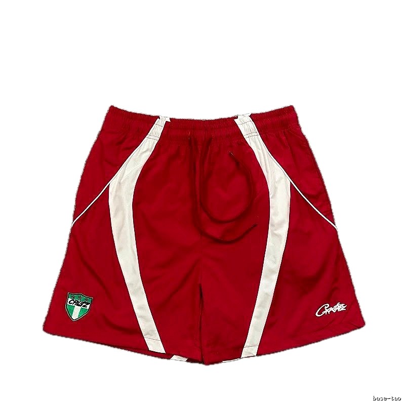 Corteiz Team Logo Street Style Red and White Sports Shorts