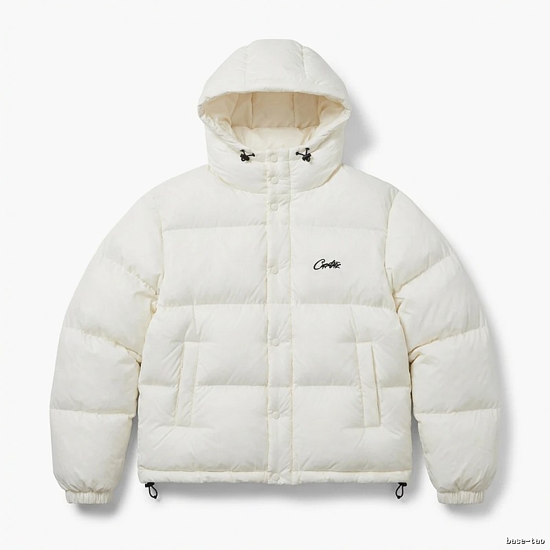 Corteiz trendy brand simple style white cotton-padded coat
