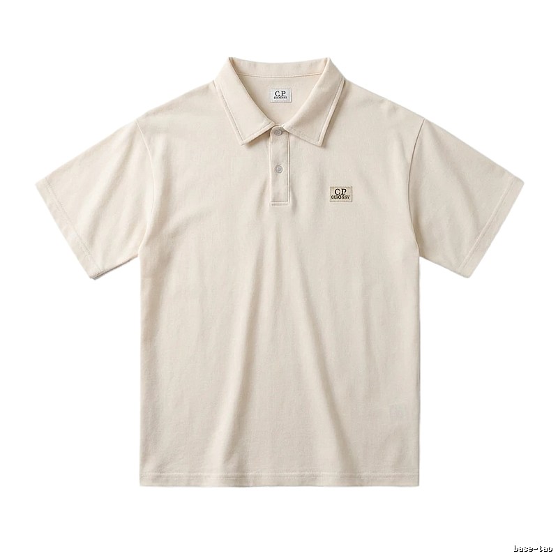 C.P. Basic Style Simple and Elegant Beige Polo Shirt