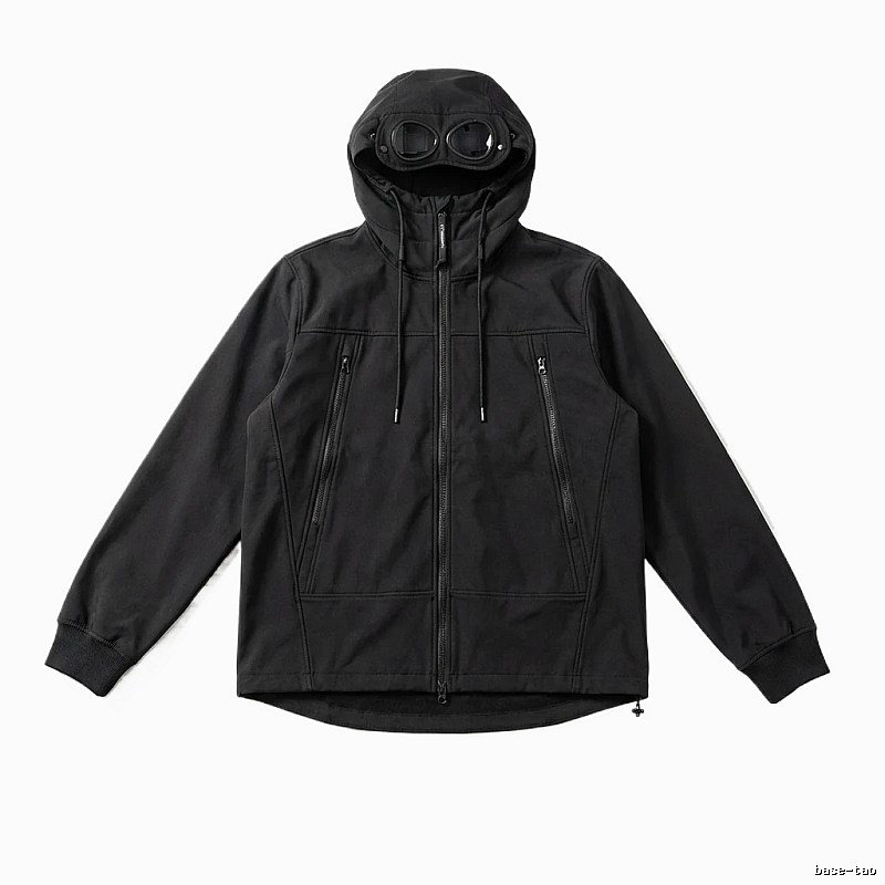 C.P. hooded simple style black coat
