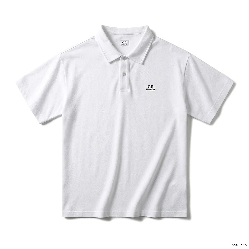 C.P simple style white Polo shirt