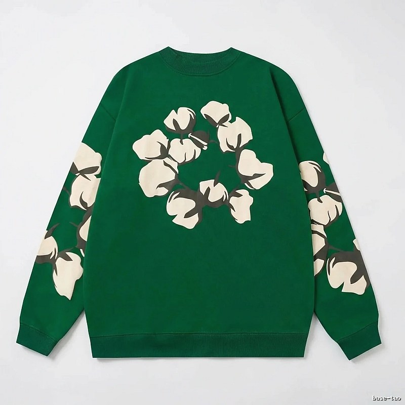 DENIM TEARS Cotton Print Green Sweatshirt